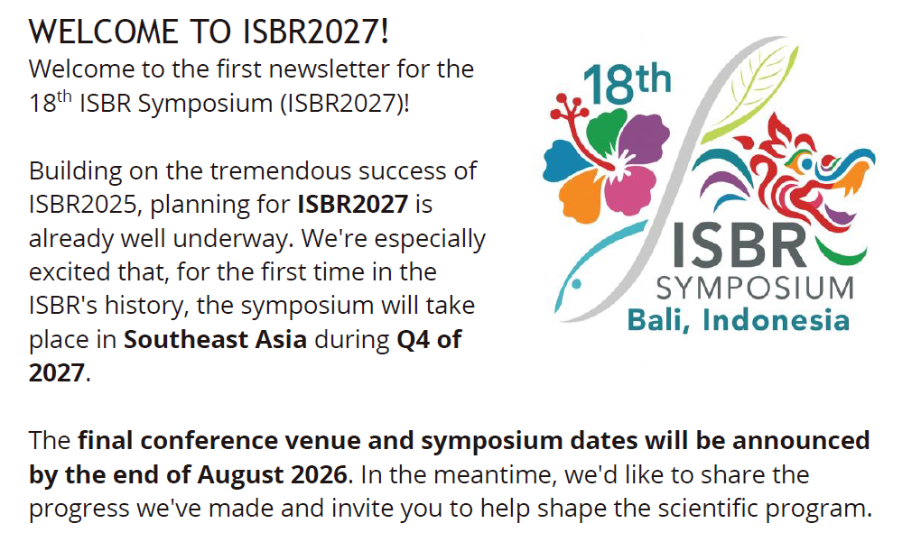 ISBR2027 NEWSLETTER Nr1, 2Jul26
